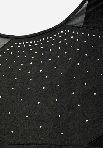 Justice Leotard Bodysuit Rhinestones Poly & Sheer Long Sleeve LS Black New Girl - Picture 11 of 13