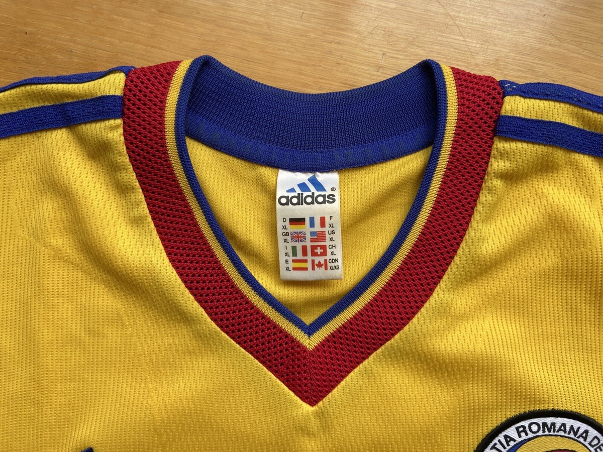 adidas 1998年ルーマニア代表 ユニフォームM MINT Romania 1998 Medium WC Adidas Jersey Shirt Vintage