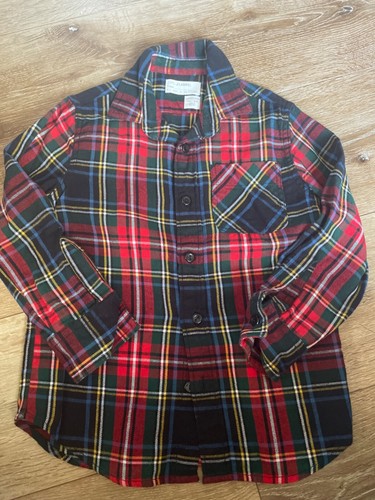 Boys J.Crew Crewcuts red blue black plaid flannel buttondown, sz 4-5 | eBay