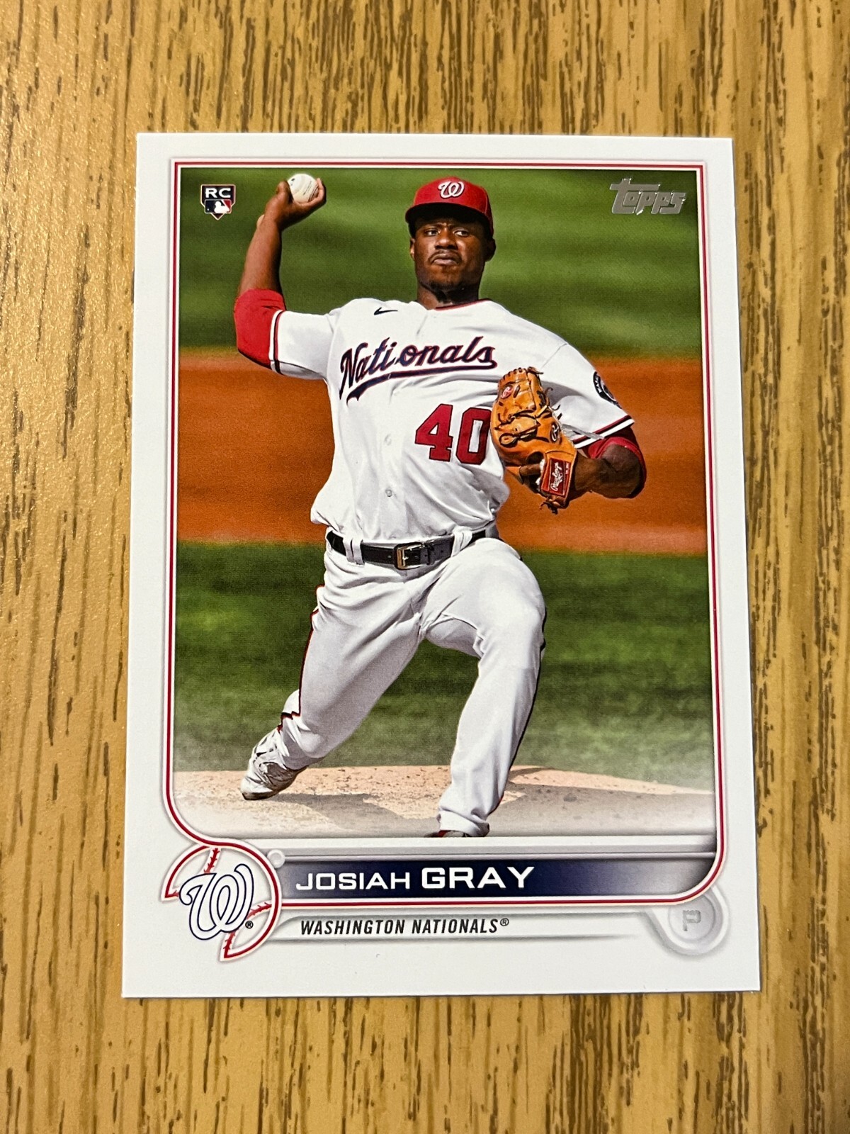2022 Topps Series 1 Josiah Gray Rookie Washington Nationals RC #43