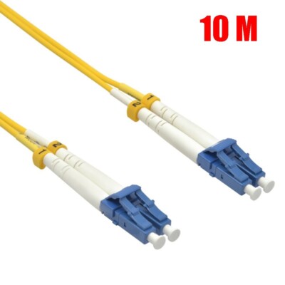 10M LC UPC to LC UPC Duplex Single Mode 9/125 Fiber Optic Optical Cable OFNR