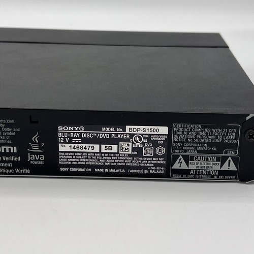 Sony Blue Ray/DVD Disc BDP-S1500 - Picture 4 of 5