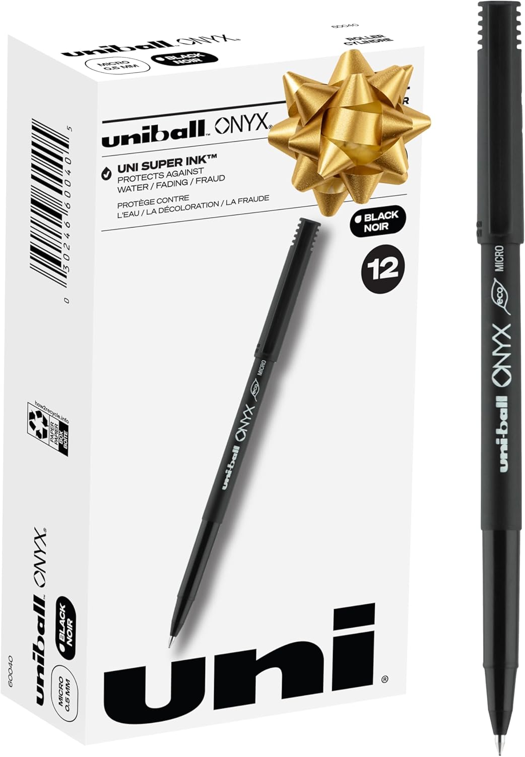 Rollerball Stick Pen 12 Packs .5Mm Micro Black Pens Gel Ink Smooth Writing Pens