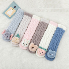 Winter Fuzzy Fleece Baby Toddlers Knee High Socks Boy Girl Cartoon Slipper Socks