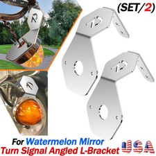 Mirror Turn Signal Angled L-mirror Bracket Only Light Not Included Set2 Steel