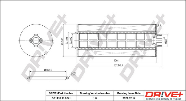 Dr!ve+ DP1110.11.0241 ÖLfilter FüR VW Fiat Chrysler Dodge Jeep Lancia-image