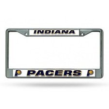 indiana pacers nba basketball logo chrome license plate frame made in usa
