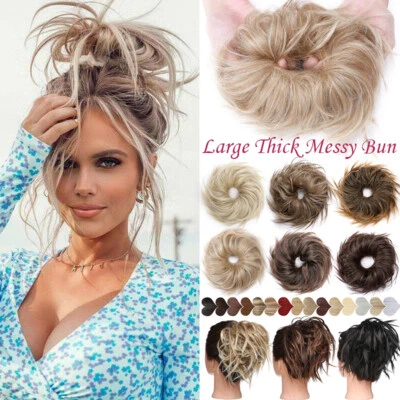 SEGO 7" Thick Messy Bun Hair Piece Scrunchie Updo Wrap Hair Extensions real as human