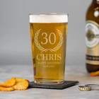 Personalised Birthday Crest Pint Glass Gifts Ideas For 18th 21st 30th 40th Mens