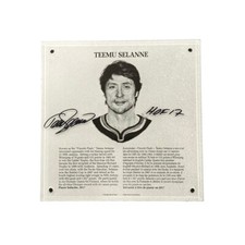 TEEMU SELANNE Signed Hockey Hall of Fame Plaque - HOF 17