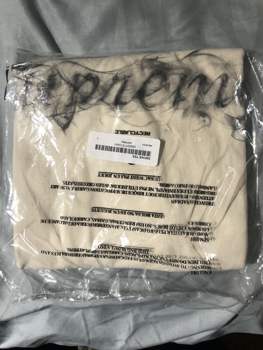 Supreme Smoke Tee T-Shirt Natural Size L Large FW19 Bogo | eBay