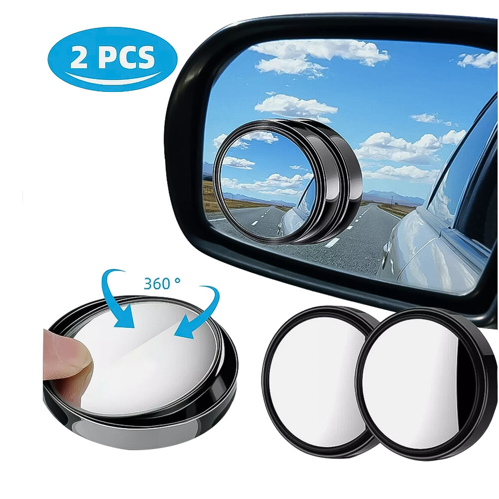 2PCS Blind Spot Mirrors Round HD Glass Convex 360° Side Rear View Mirror For Car