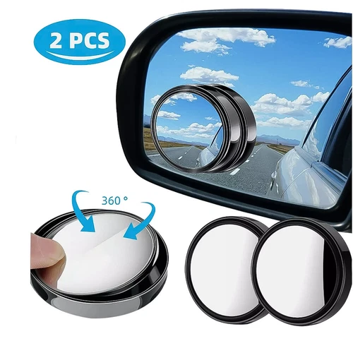 2PCS Blind Spot Mirrors Round HD Glass Convex 360° Side Rear View Mirror For Car