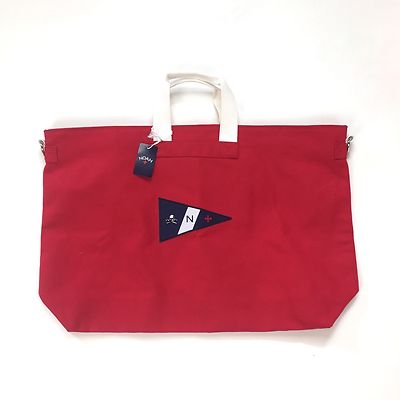 NWT Noah NY Men's Red Canvas Core Logo Flag Holdall Duffle Bag SS17 DS AUTHENTIC