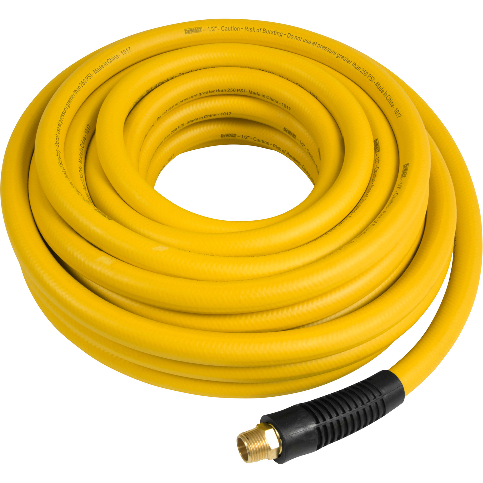 DEWALT Premium Hybrid Air Hose- 1/2in. x 50ft, Yellow, Model# DXCM012-0207