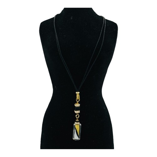 STST YGP Black & Gold Murano Glass Beaded Necklace