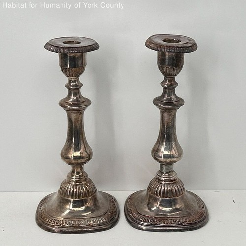 Two Antique Reed & Barton 5115 Sheraton Hotel Candlestick Holders - Picture 11 of 12