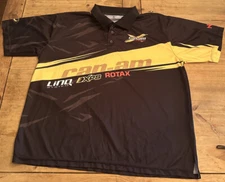 CAN AM Team BRP 3D Event Polo Shirt Mens 2XL  ITP NGK ROTAX LINQ Yellow/Black