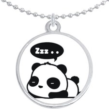 Sleepy Panda Cute Round Pendant Necklace Beautiful Fashion Jewelry