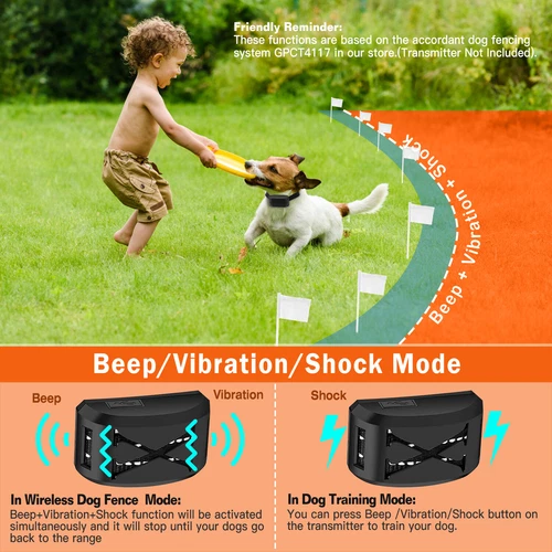Recinzione Elettrica per Cani 2 in 1 Wireless Recinzione per Cani Collare Sistema di Contenimento per Animali Domestici - Foto 8 di 68