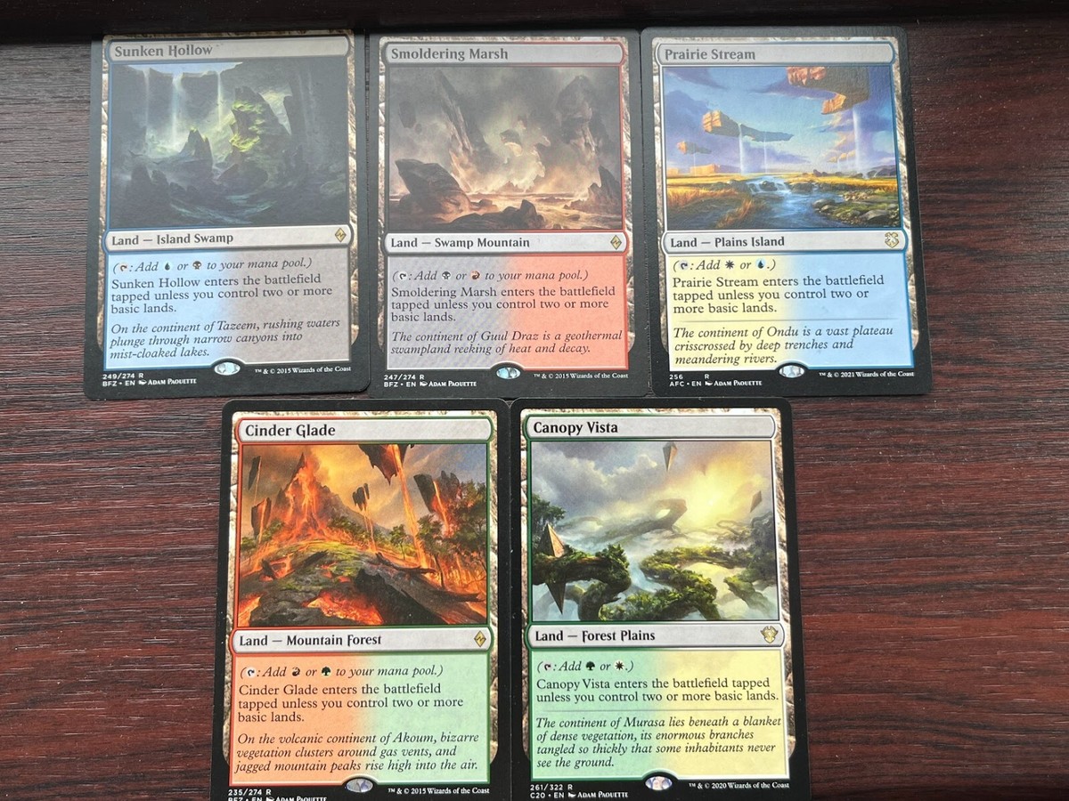 5x DUAL BATTLE LANDS - Allied Colours - Various Sets - MTG - Magic