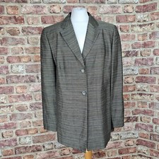 Louis Feraud Slouchy Blazer Doublebreasted Bronze Uk 14 18 Jacket Hip Length