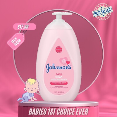 Johnson's Moisturizing Mild Pink Baby Lotion with Coconut Oil 27.1 Fl. Oz
