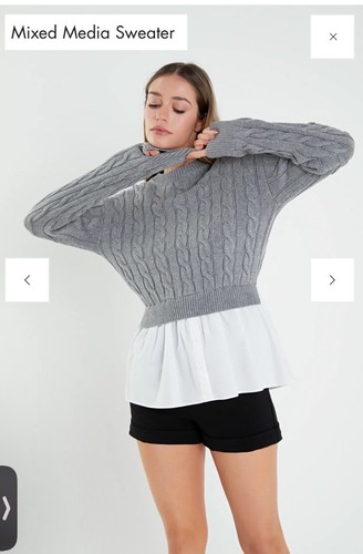 English Factory MIXED MEDIA SWEATER Size Medium Women’s 