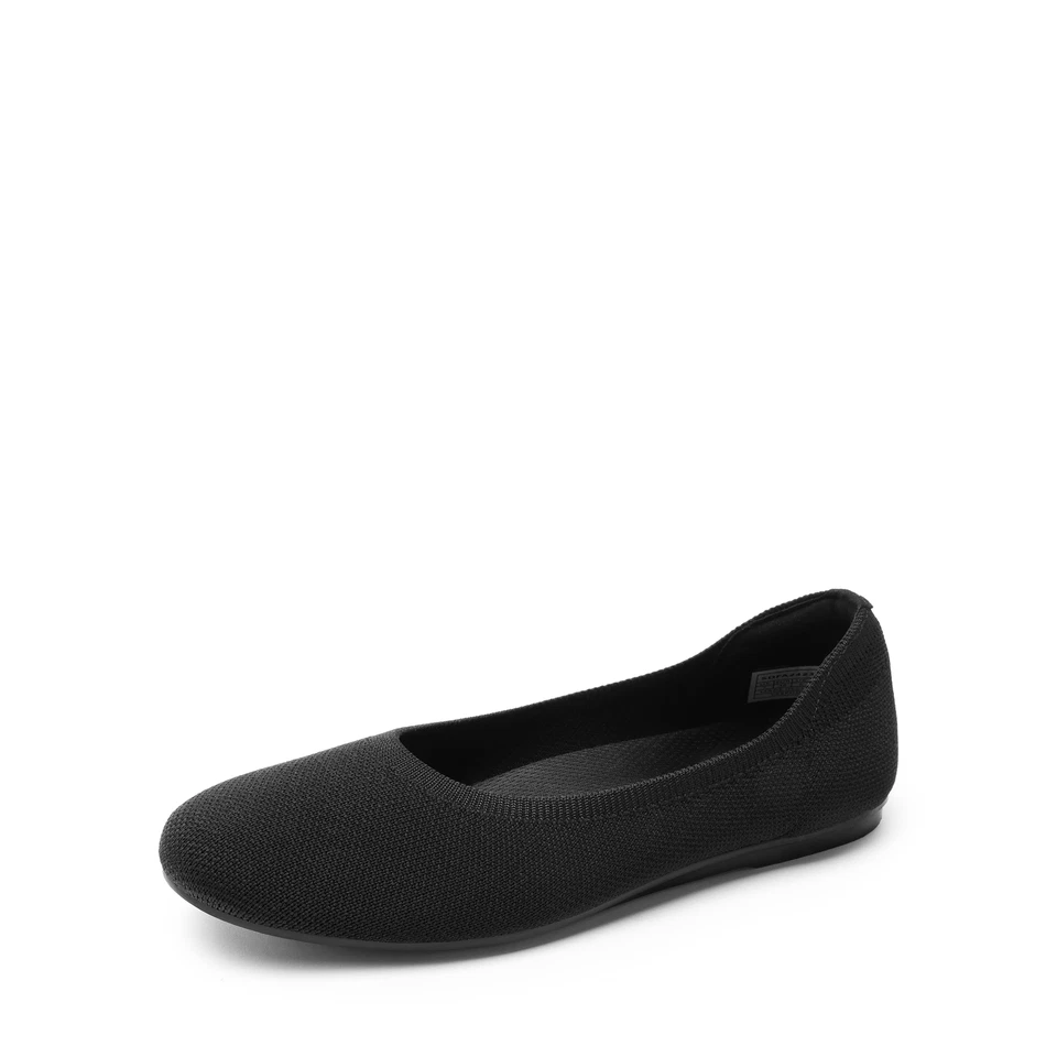 Women Ballet Flats Foldable Knit Breathable Arch Support Office Work Shoes - Image 3 of 4