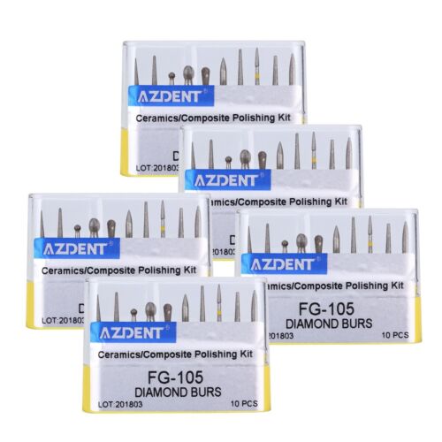 AZDENT Dental FG Diamond Burs Fit High Speed Handpiece Composite Polishing - Picture 23 of 127