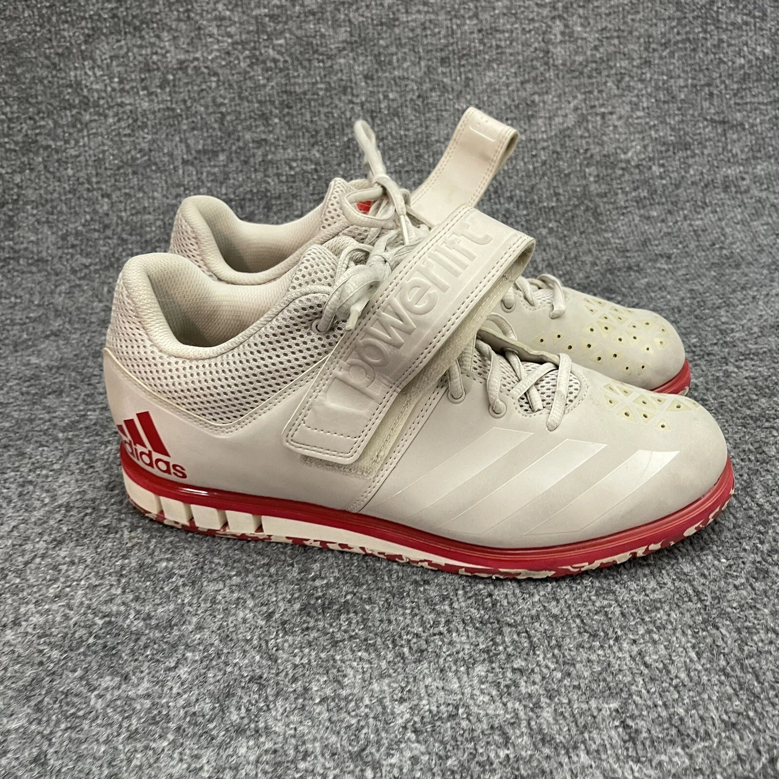 Scarpe da sollevamento pesi Adidas Powerlift 3.1 da uomo taglia 10 rosse piatte CQ1773