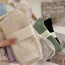 5 Pairs Women Casual Classic Multicolor Calf Ankle Sport Cotton Crew Girls Socks