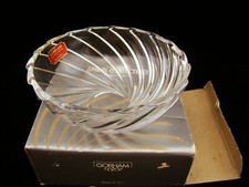 Gorham Cristal Spiral Collection C517 Candy Plat / Bol Neuf Nib Imp