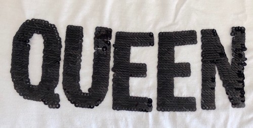 STUNNING RELISH GIRLS IVORY WITH BLACK SEQUIN QUEEN LOGO LONG SLEEVED TOP AGE 12 - Picture 2 of 5