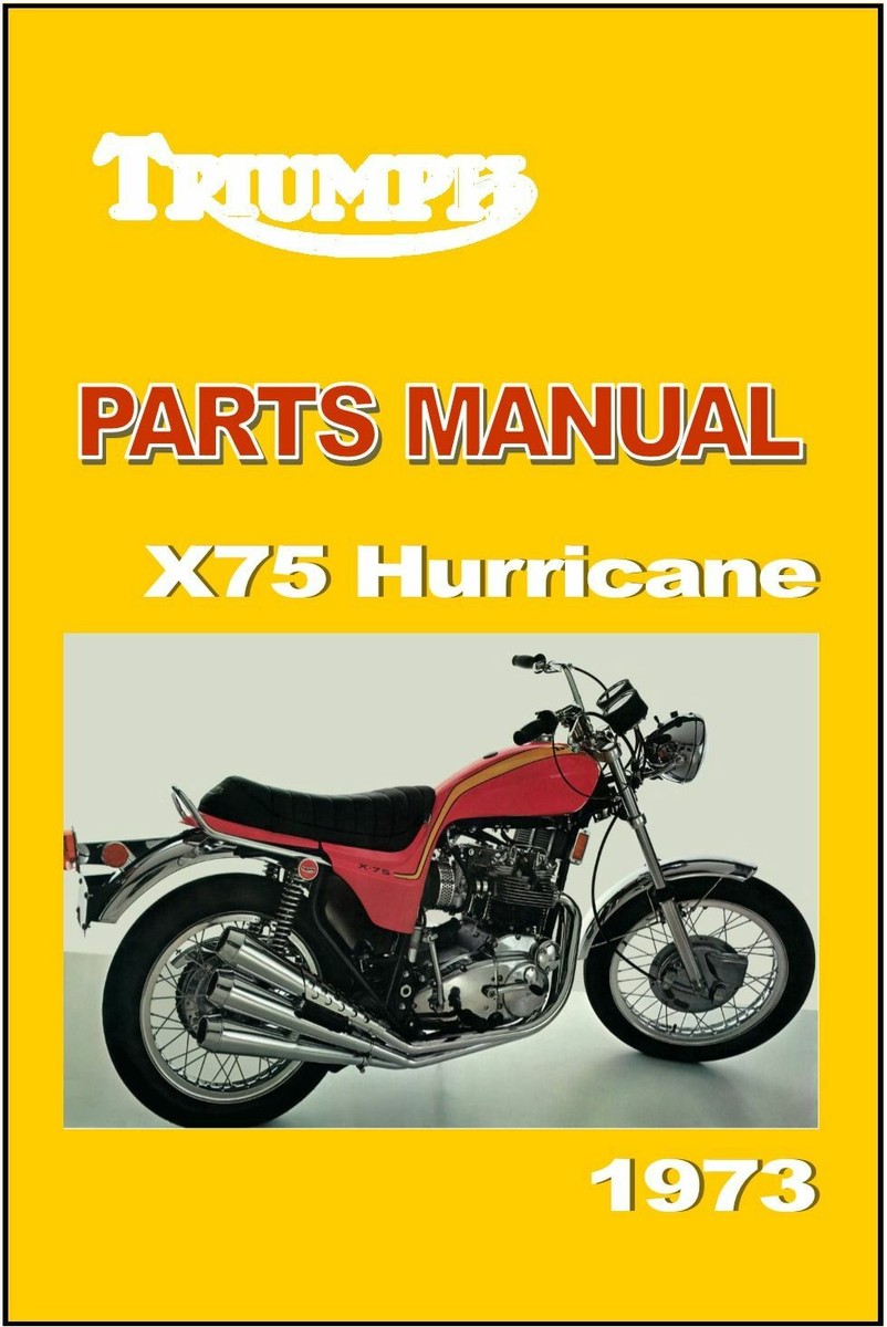 1973 Triumph X75 Hurricane T150 A75 Paper Parts Manual Replacement