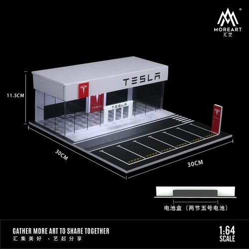 Diorama 1:64 Car Garage Model LED City Car Showroom Scene Display Building Model - Picture 67 of 102