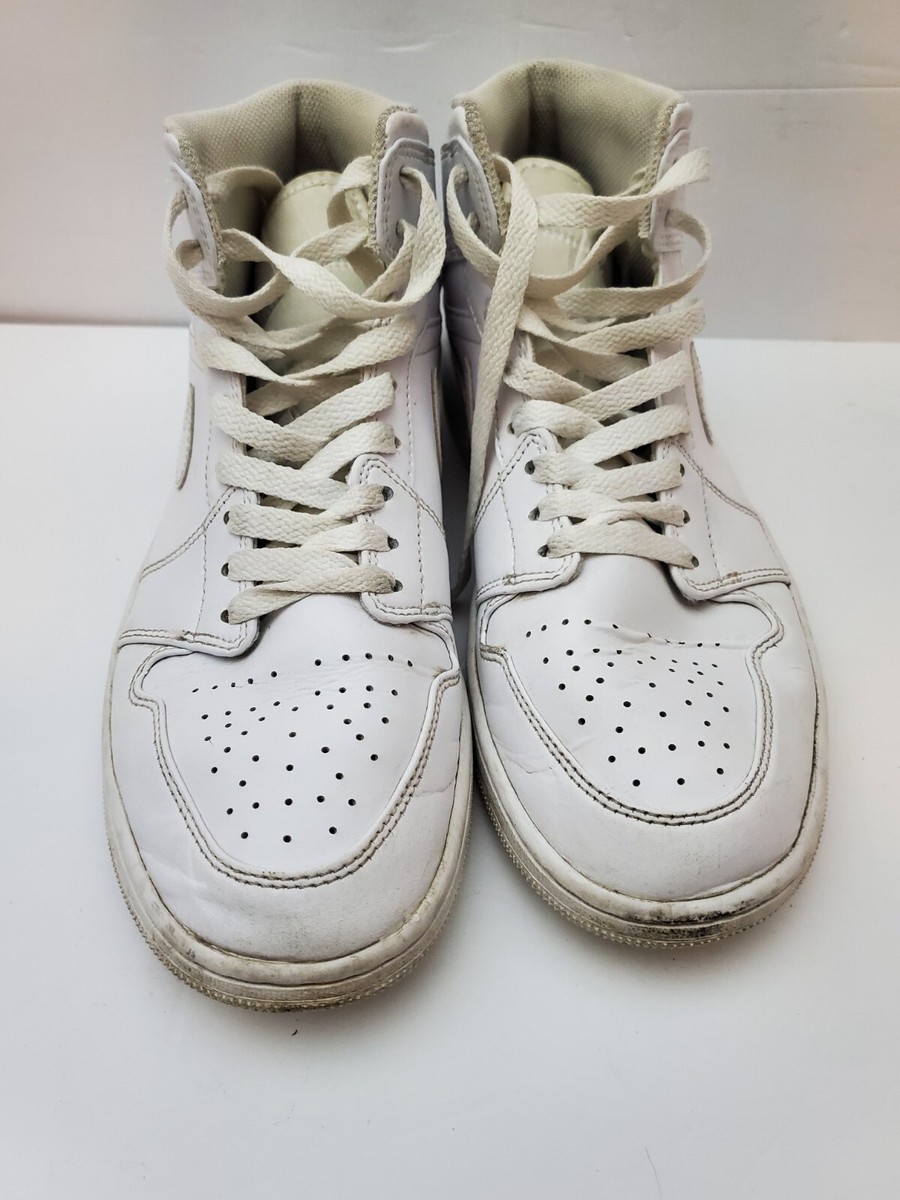 Size 9.5 - Jordan 1 Mid Triple White | eBay