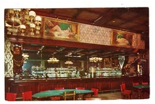 Postcard Nevada Las Vegas Golden Nugget Gambling Hall Casino Bar Vintage