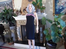 Balenciaga Paris Black/White Print Silk Halter Dress Size Fr 38- US 6