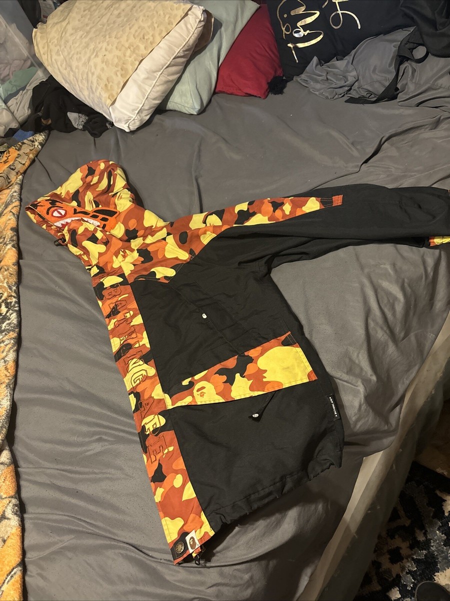 ジャケット・アウター BAPE TIGER ORANGE CAMO SNOW BOARD L BAPE TIGER ORANGE CAMO SNOW BOARD L（Bape jacket orange store）
