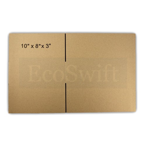 1-Box 10x8x3 EcoSwift Cardboard Packing Moving Shipping Box Corrugated Carton - Picture 5 of 5