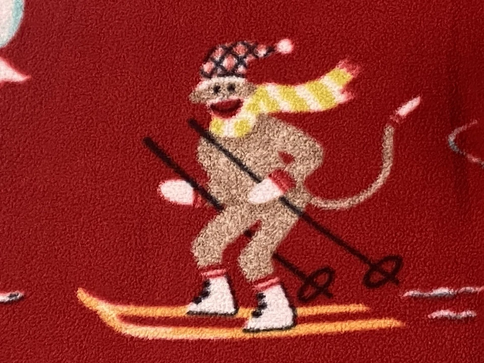 Nick & Nora Calcetín Mono Pijama de Una Pieza Rojo Nieve Esquí Talla Grande XXL DE COLECCIÓN Y2K EXC Foto 3 de 4