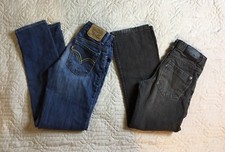 Levis Lee Blue Jeans Gray Kids Size 10 Slim Regular Straight Boyfriend Lot Of 2