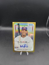 1st Bowman Chrome Nelson Rodriguez USA National Team Gold Refractor Auto RC #/50