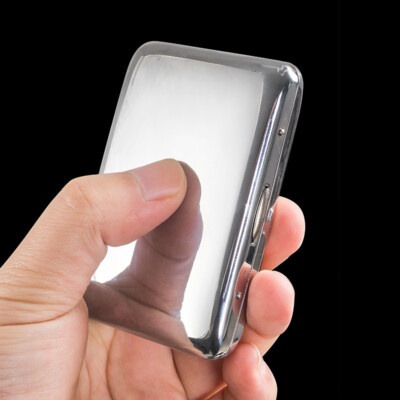 Silver Mirror Stainless Steel Smoking Cigarette Case Holder For 18 Cigarettes