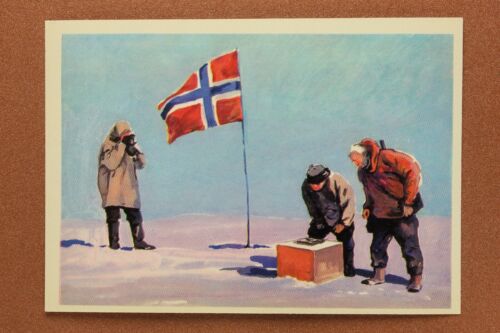 AMUNDSEN norwegian polar traveler Antarctica. South Pole. Russian Postcard 1979 - Picture 1 of 2