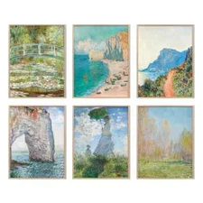 Claude Monet 6-Piece Art Print Set, Water Lilies & Garden Scenery Poster Collect