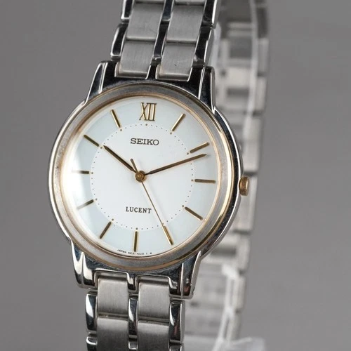 SEIKO 1987 Quartz Vintage 5E21-6E90 Men's Watch 32mm NewBattery