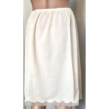 VINTAGE NEW 1950's Kayser Women's Cream Half Slip with Scalloped Trim Size L