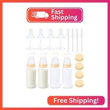 Puppy Kitten Nursing Bottle 5oz - Small Animal Feeding Kit with Nipples  Hand F